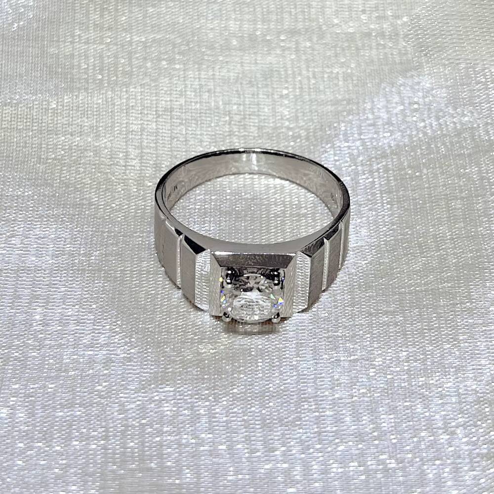 White Gold Moissanite Ring 14K 18K for Men
