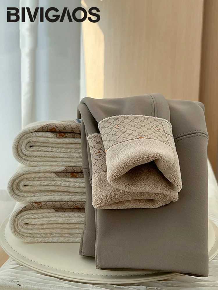 BIVIGAOS Autumn Winter High Waist Butt Lifter Shaping Fleece Sharkskin Leggings Women Seamless Tight Velvet Thick Warm LeggingsT251023