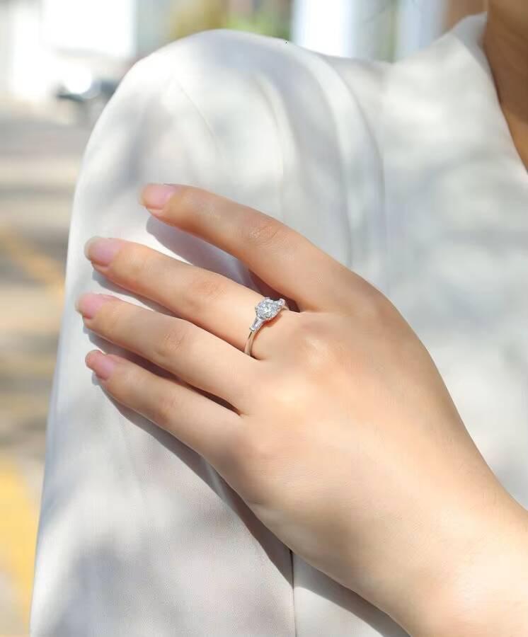 12937 Moissanite Ring for Women Diamond Engagement Proposal Wedding Gift Sterling Silver S925 Female Ring