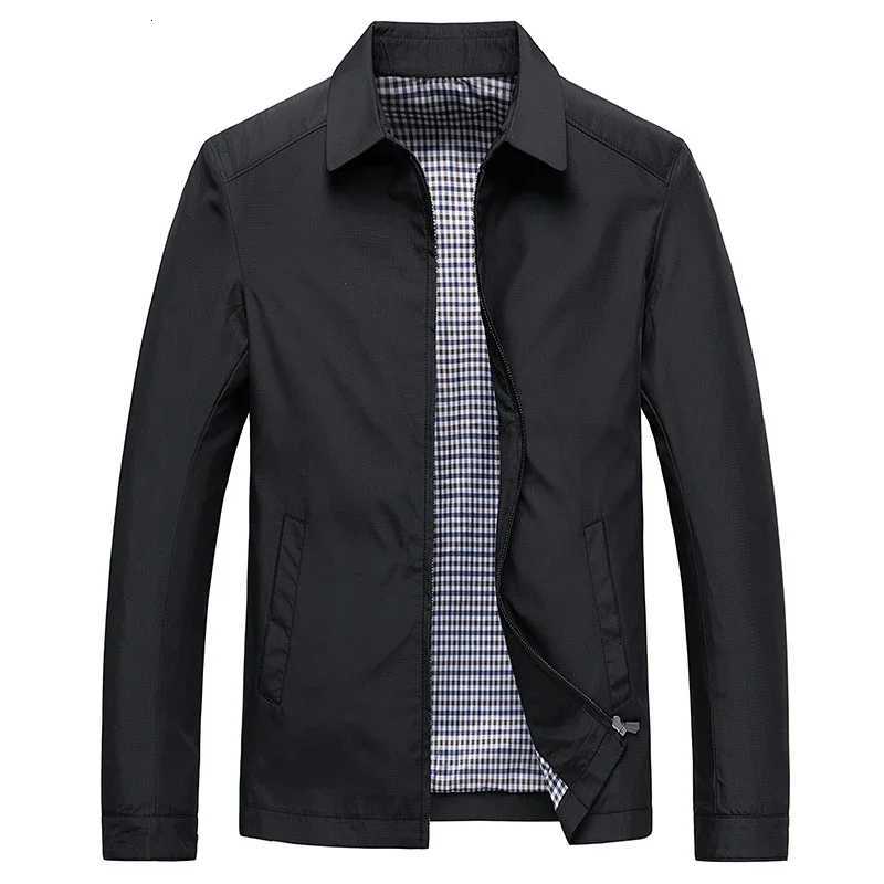 Autumn Mens Jacket Casual Fashion Middleaged And Elderly Solid Color Lapel Coat Loose And Breathable Business Mens Clothing W251023