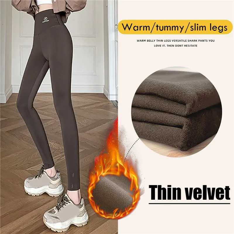 Women Warm Leggings Underwear Waist Pants Fleece Tight Thermal Trousers Casual Cashmere Pants For Women 2024 Autumn WinterT251023