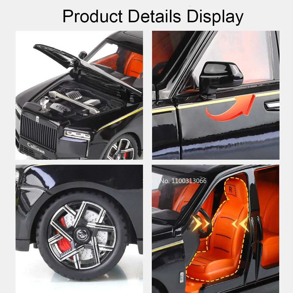124 Rolls Royce Cullinan Spectre Cars Toys Models Alloy Diecast Light Sound Miniature Car Wheel Steering Vehicle Model OrnamentT251023