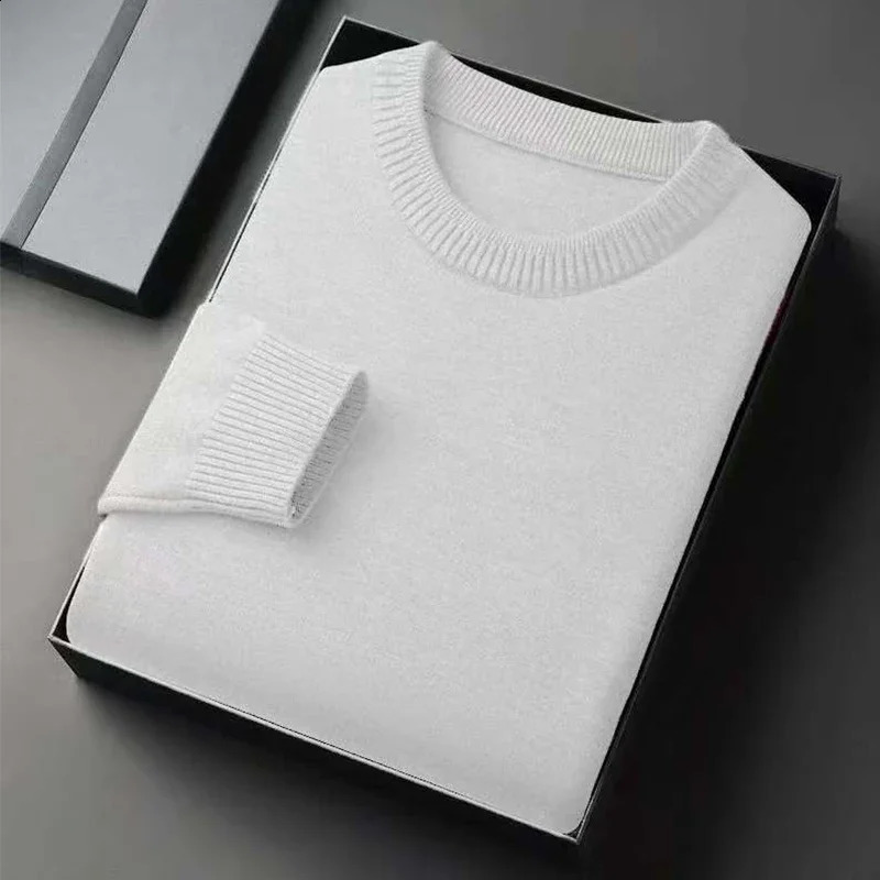 Mens Classic Crewneck Knit Pullover Sweater Long Sleeve Soft Casual Lightweight Solid Color Softwear for Men 251023