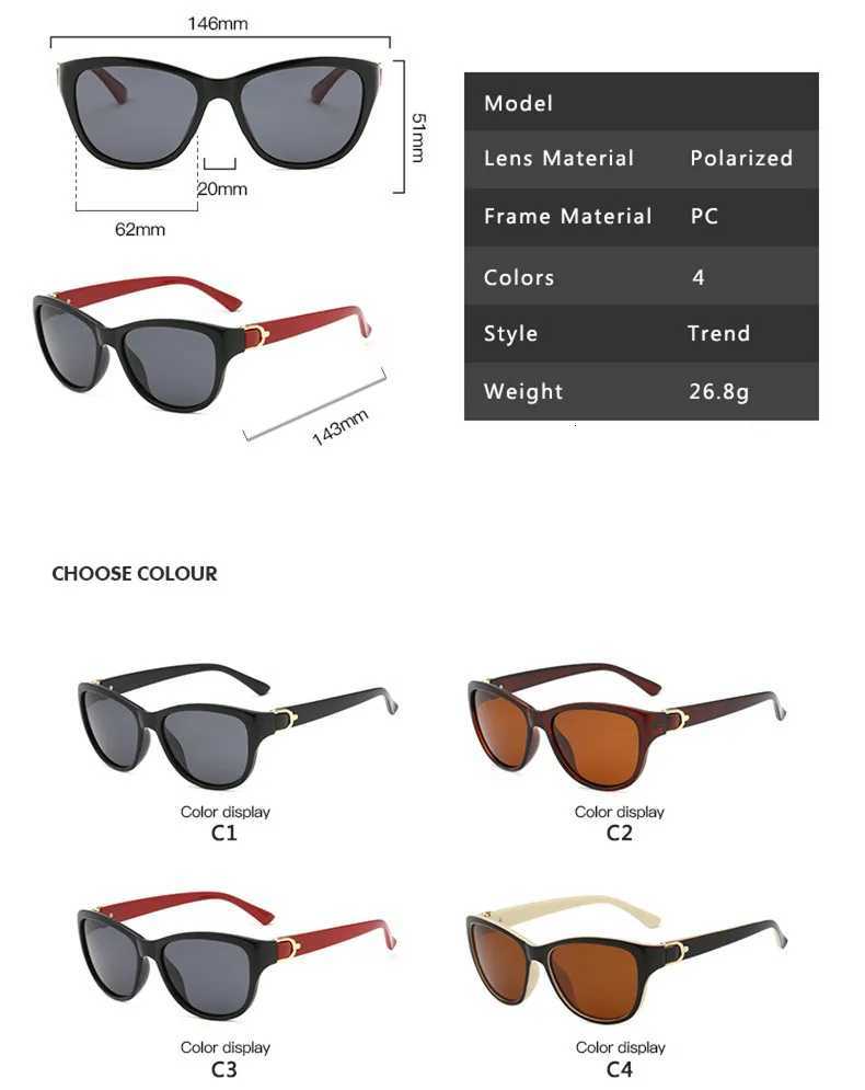Luxury Brand Design Cat Eye Polari Sunes Men Wen La Elegant Sun es Fem Driving Eyewear Ocos De SolW251023