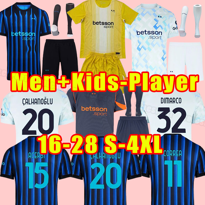 Fans Player Version Inter LUKAKU soccer jerseys 25 26 BARELLA VIDAL LAUTARO ERIKSEN ALEXIS DZEKO CORREA UNIFORMS football shirts 2025 2026 men Goalkeeper Milans