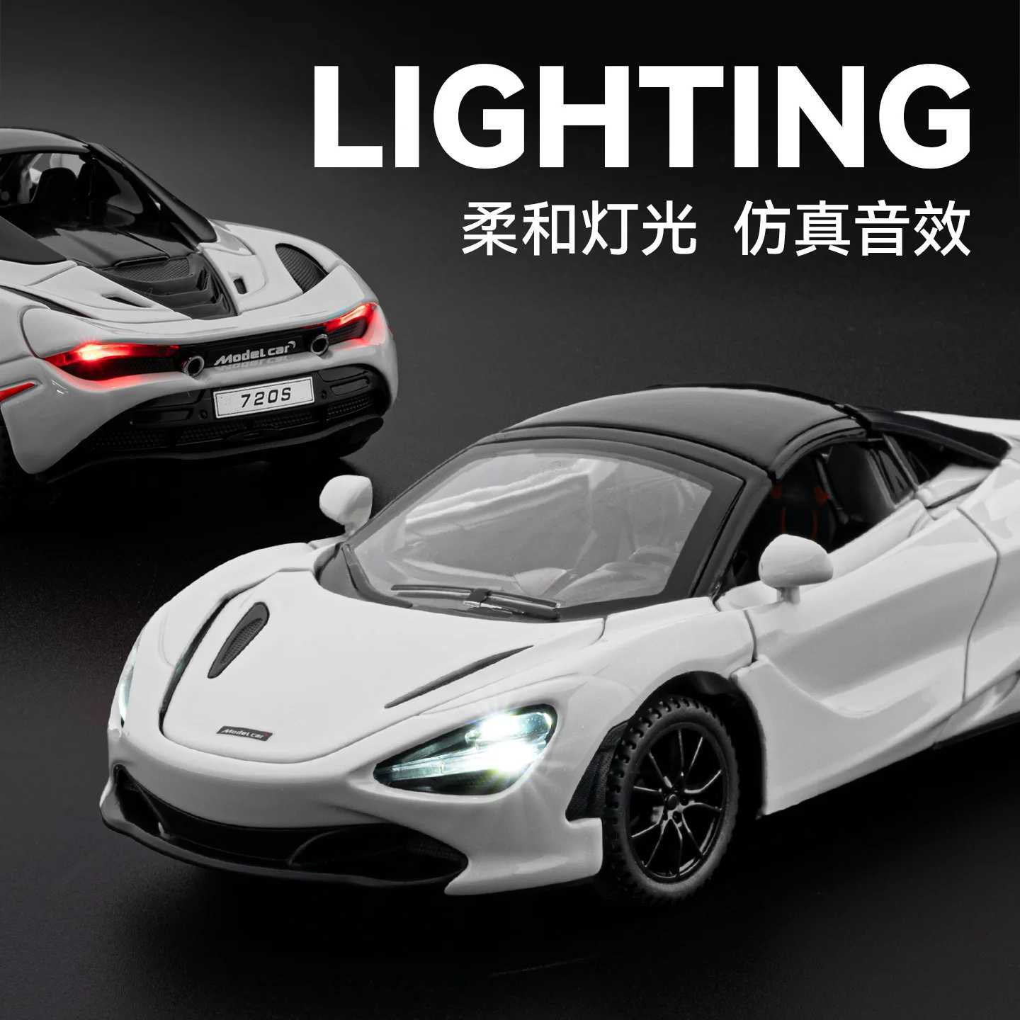 132 Scale Simulation Top sports car McLaren 720s Alloy Diecast Classic Car Model Supercar Sound Light boys toy GiftT251023