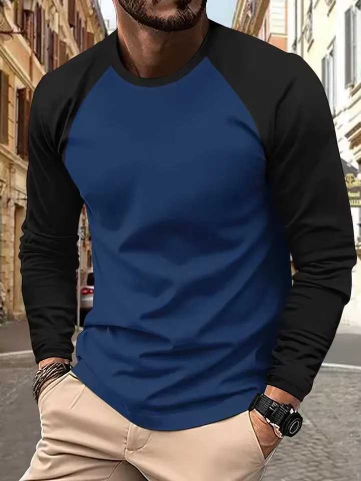 New Long Sleeve T shirt For Men Solid Spring Casual Mens Tshirts High Male Tops Classic Clothes TshirtsXJ251023