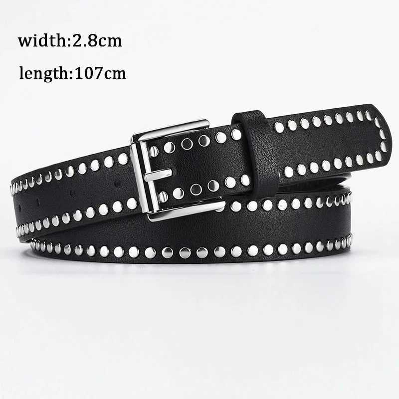 Gothic Punk Leather Y2k Belt For Women Men Metal Buckle Waist Strap Designer Luxury Female Jeans Trouser Decorative WaistbandXJ251023