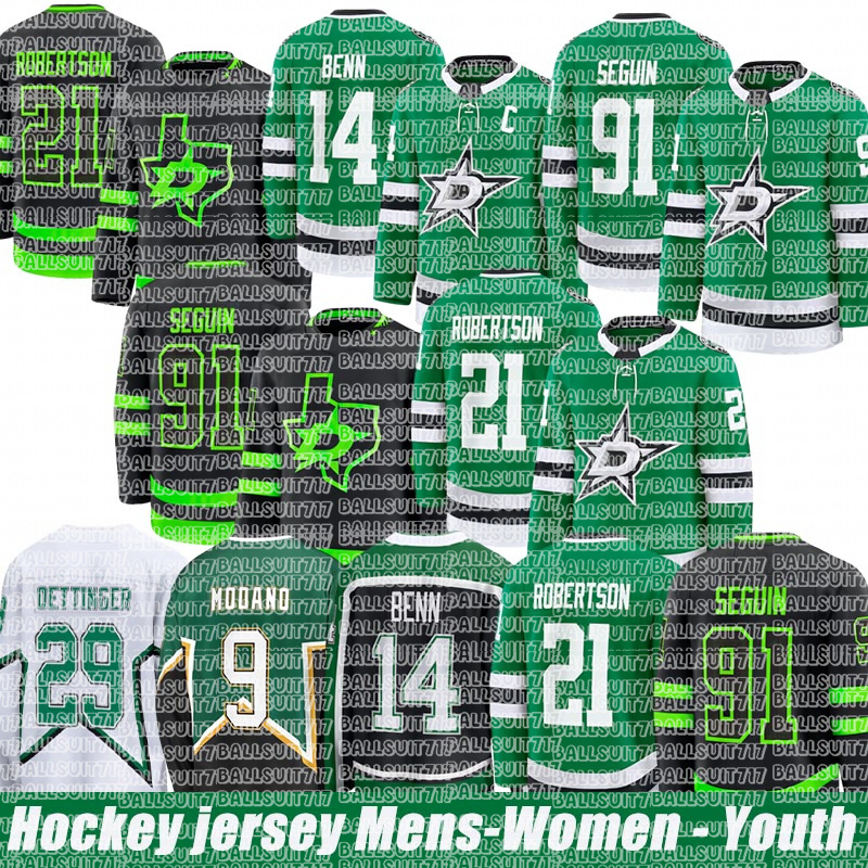 #21 Jason Robertson Dallas Starss jersey #91 Tyler Seguin #29 Jake Oettinger #24 Roope Hintz #14 Jamie Benn #96 Mikko Rantanen #95 Matt Duchene Hockey Jerseys