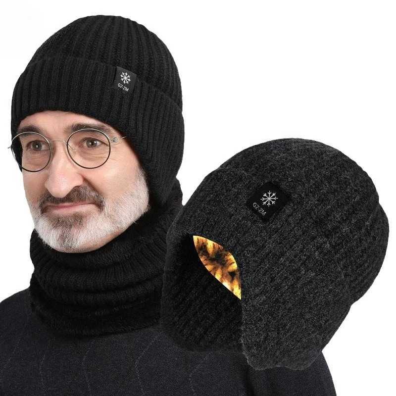 Outdoor Men Winter Knitted Hat Plush Warmth ed Earmuff Casual Fashion Faux Fur Li Bber Hats Cycling Ear ProtectionW251023
