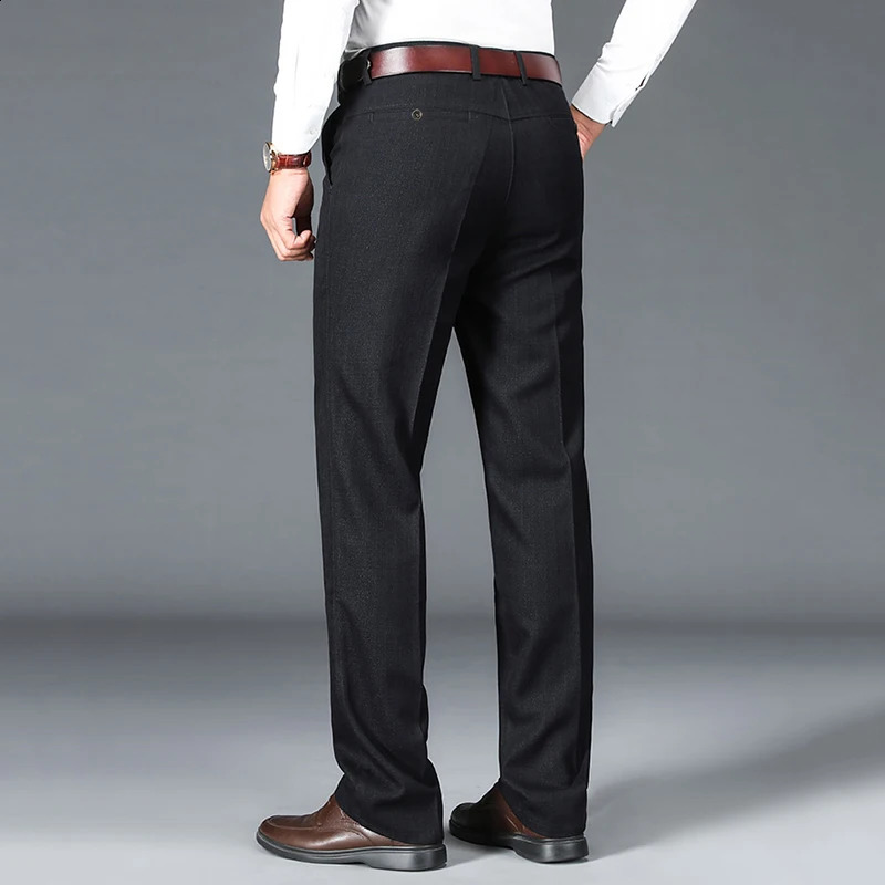 Mens Chic Business Work Suit Pants Middleage Large Size 2940 Trousers High Quality Baggy Formal Occasion Male 251023