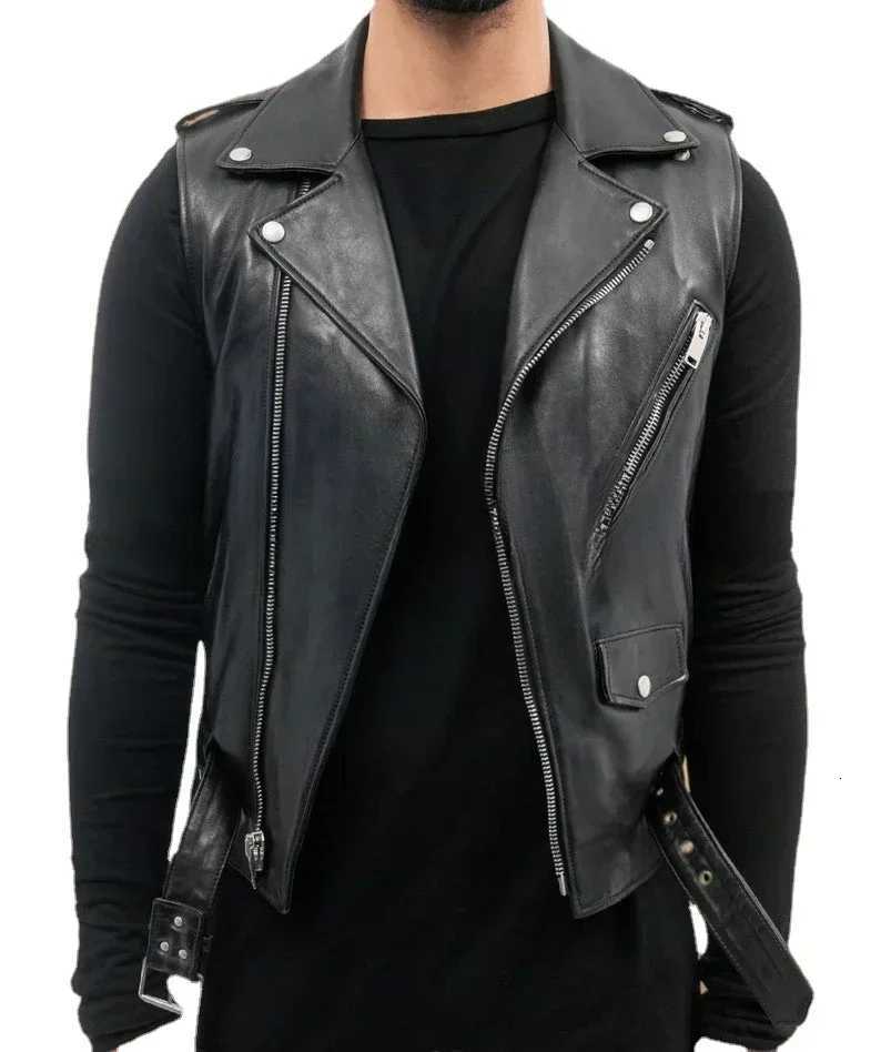 Leather Camisole Knight Costume Men Medieval Leather Armor Sleeveless Vest Top Lace Up Leather Waistcoat W251023