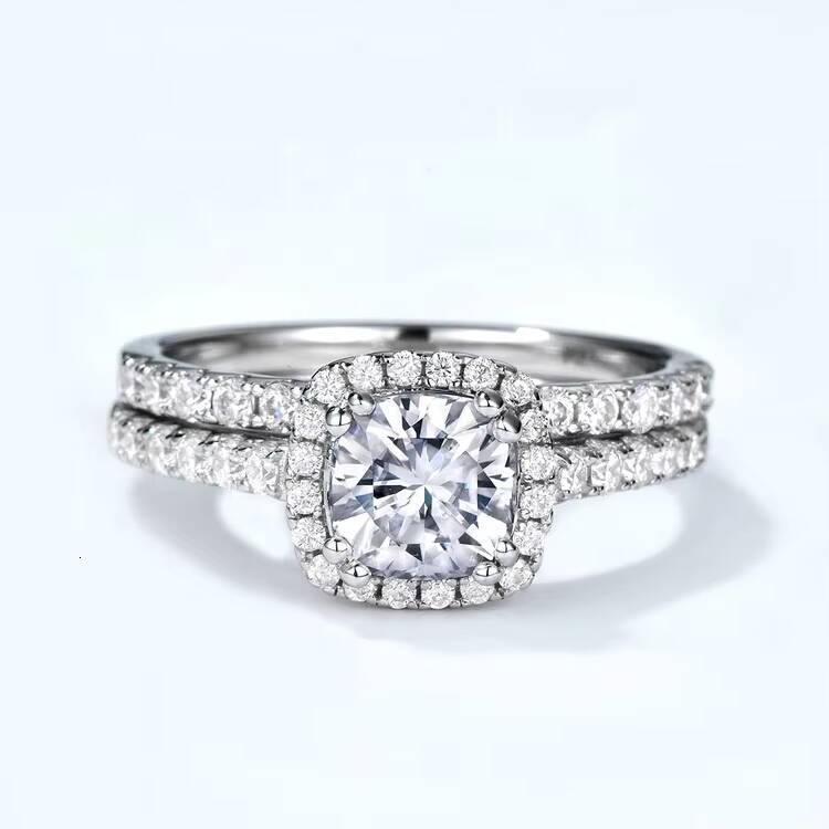 Fashion Luxury Moissanite Jewelry Stackable Rings Engagement Bridal Finger Ring
