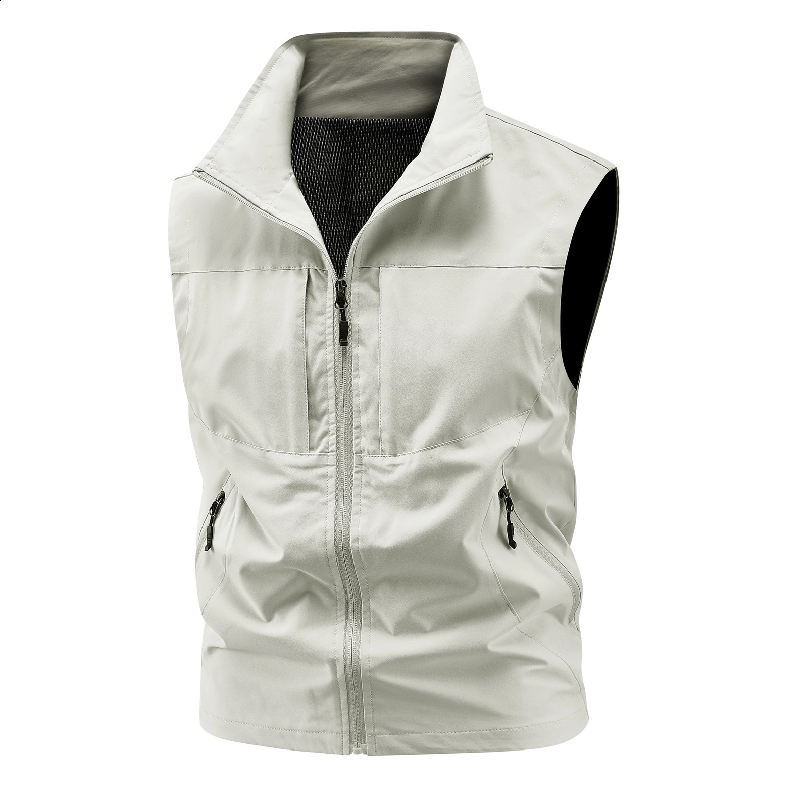 AutumnWinter Mens Vest High Quality Fashion Stand Up Collar Comfortable Trendy Shoulder Multi Pocket Coat for Men 251023