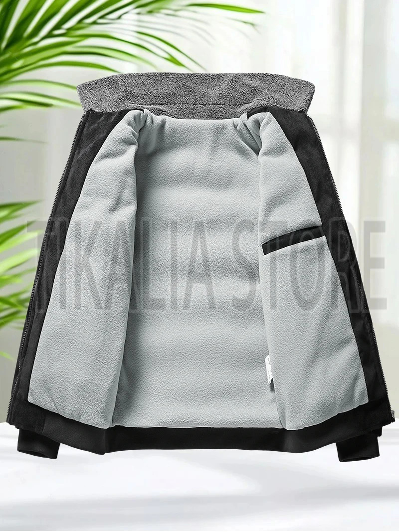 Mens Corduroy Sherpa Lined Jacket Cotton Padded Winter Coat with Fleece Collar Yellow Thick Insulated Parka for Cold Weather 251015