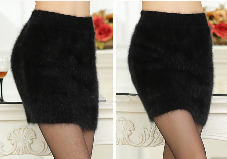 Winter Slim Sable Knitting Mink Cashmere Skirt Warm Short Skirt Fashion Women Customized More Color JN267 251020
