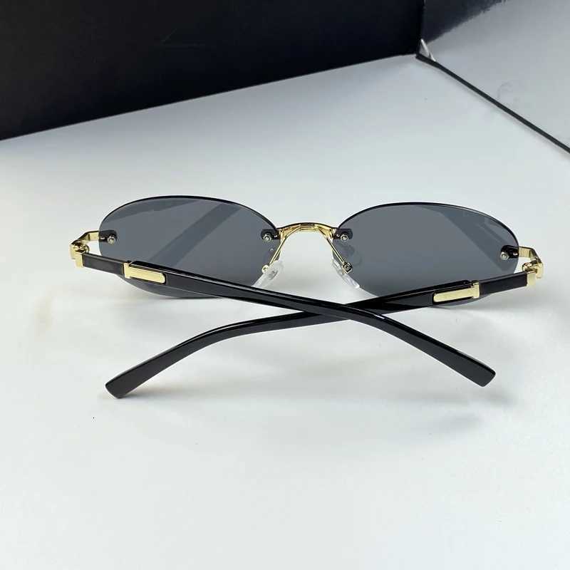 Rimless Sunglasses Oval Fashion Popular Female Male Sunglasses Round Sunglasses Female Male Summer Travel GlassesW251023