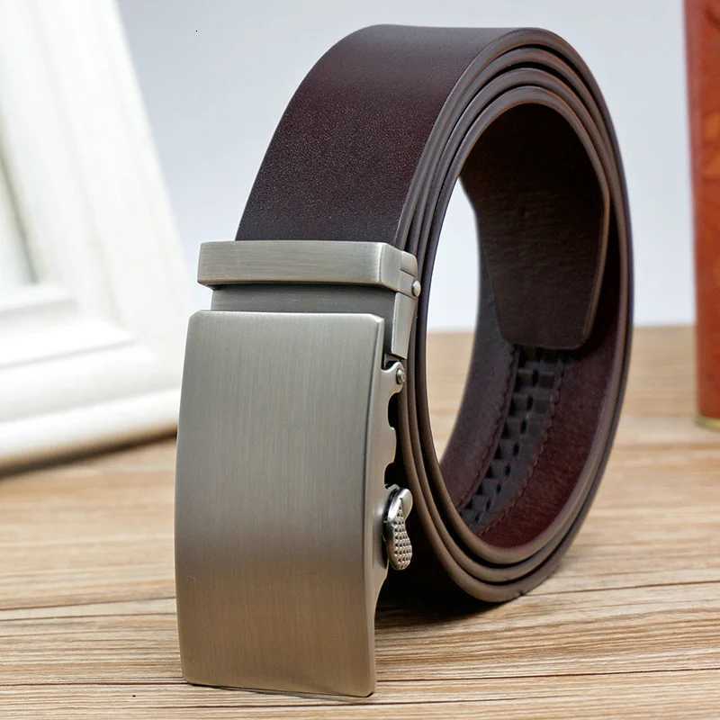 Leather belt men High Quality Genuine Leather Belts Automatic Buckle Belt Adjustable No Hole Belt Jeans Belt for MenXJ251023