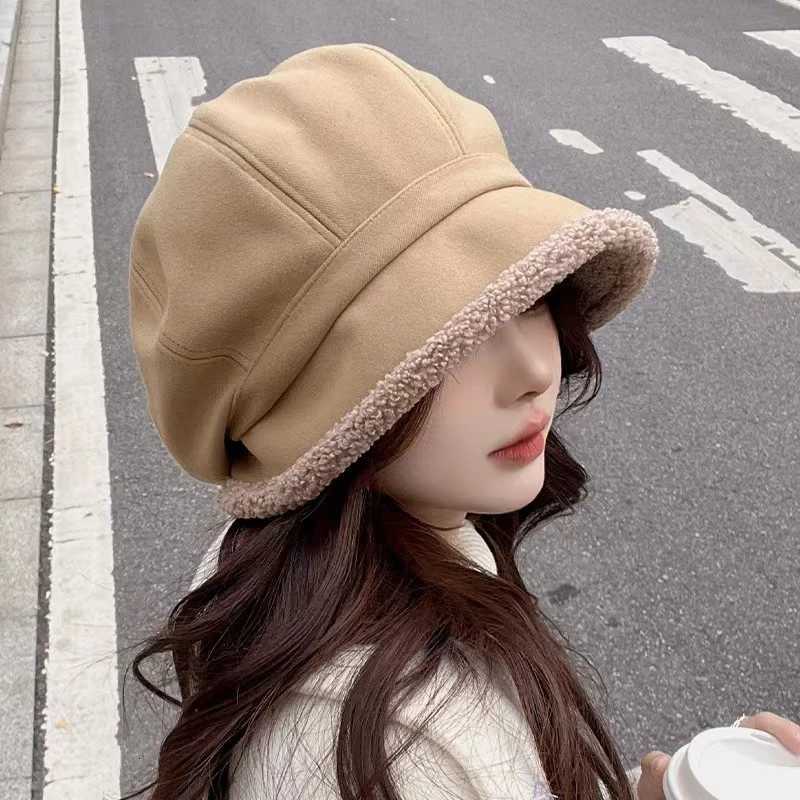 Wens Thick Fisherman Hat Thick Velvet Warm Hat Large Brim For Winter Warmth And Anti Separation Ear ProtectionW251023