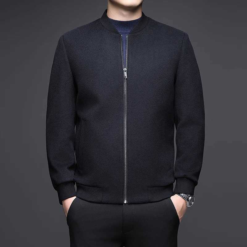 Minglu Autumn Winter 00 Wool Mens Jackets Luxury Stand Collar Solid Color Zipper Thicken Business Casual Man Coats 4XL W251023