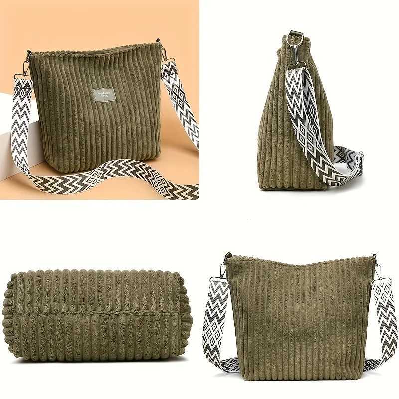 Womens Corduroy Shoulder Bags Large Capacity Solid Color Handbags Daily Commuting Crossbody BagsL251023
