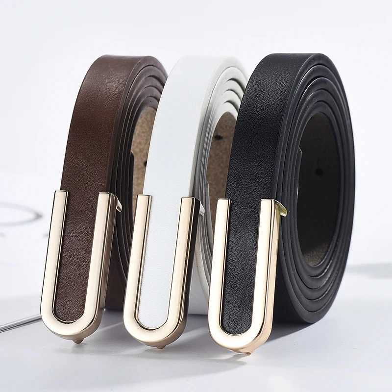 Womens Belt Fashion Ushaped Snap Button Thin Belt Versatile in All Seasons and Simple Youth Belt Paired with Jeans Women BeltXJ251023