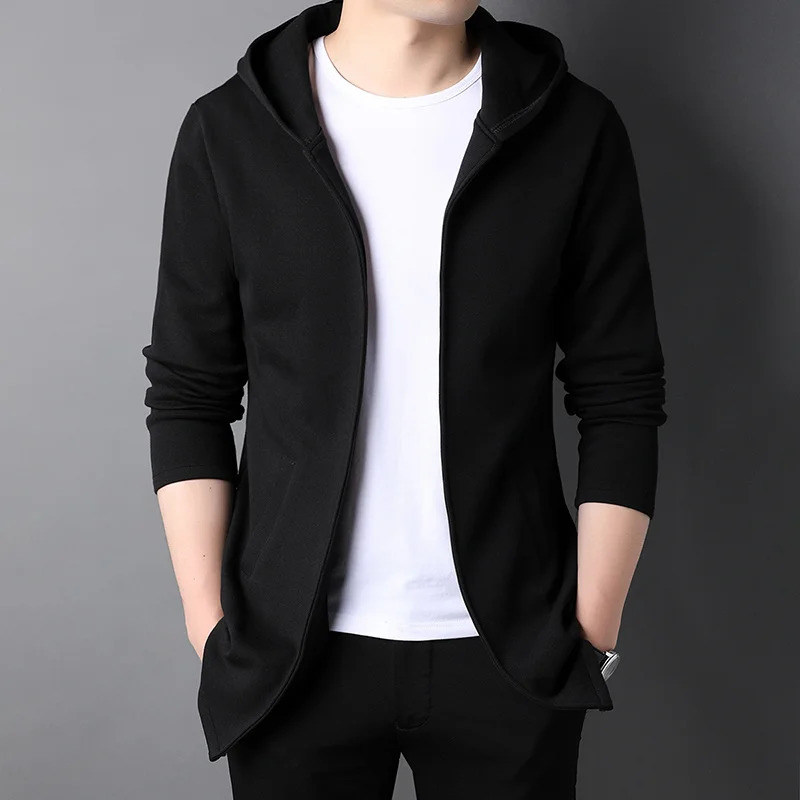 High End Casual Fashion Stand Collar Korean Style Zipper Jackets For Men Solid Color Hooded Coats Clothes 251015