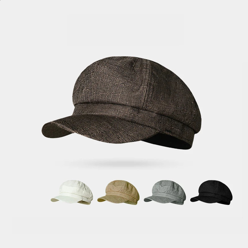 Big Head Plus Size Japanese Vintage Octagonal Beret Hat for Men Lightweight Wool Blend sboy Painter Caps MultiStyle Casual 251021
