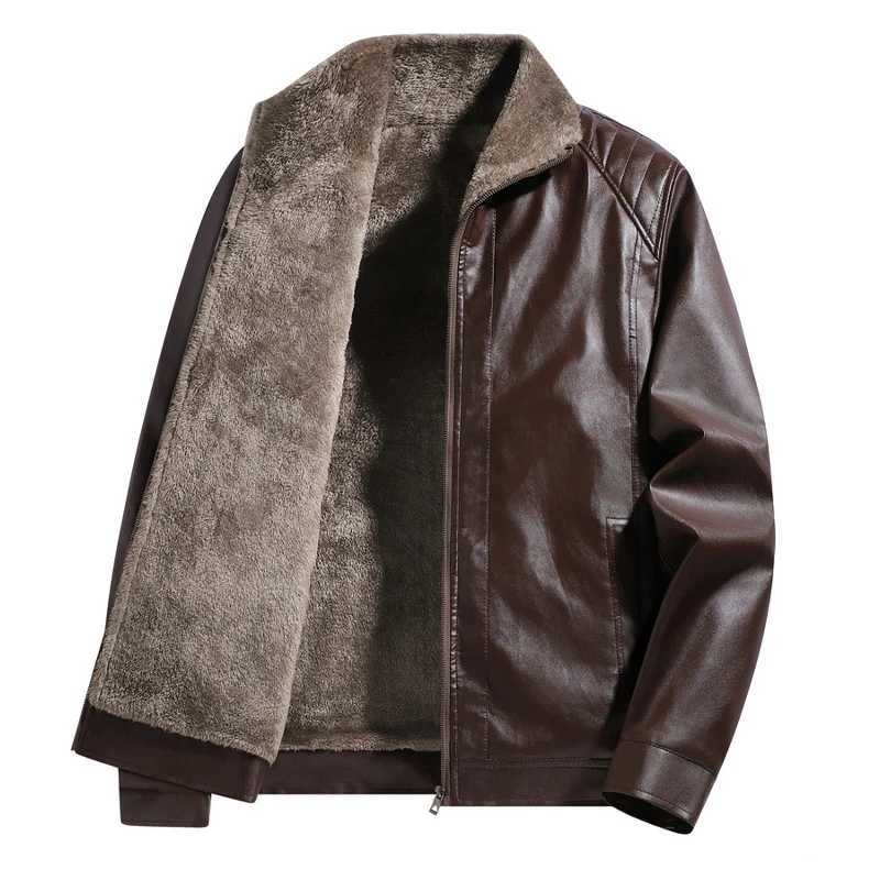Men Leather Jacket Winter Fleece Lined Biker Jackets Fashion Motorcycle Jacket Faux Leather Coat Outwear Casual Streetwear W251023