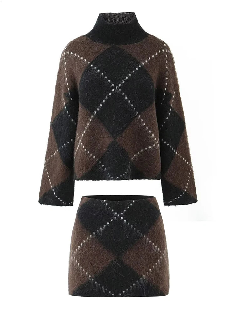 Trendix Knit Pullover And Skirt Two Piece Sets Women Autumn Fashion Embroidered Sweater Slim Sexy Mini Knitted Skirts Suits 251022