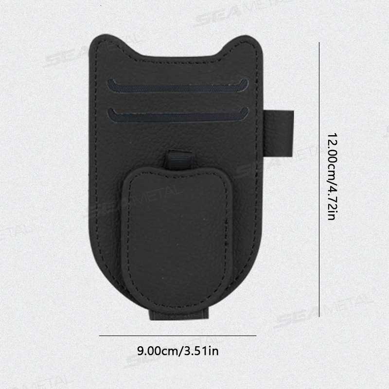SEAMETAL Car Sun Visor Glasses Holder Magnetic Eyeglasses Hanger Clip Luxury Leatherette Car Sunglasses Holder Mount UniversalW251023