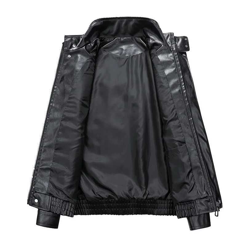 New Motorcycle Leather Jacket Men Bomber Pilot Retro Loose Pu Short Coat Fashion Casual Streetwear Multi Pocket Trend Outwear W251023