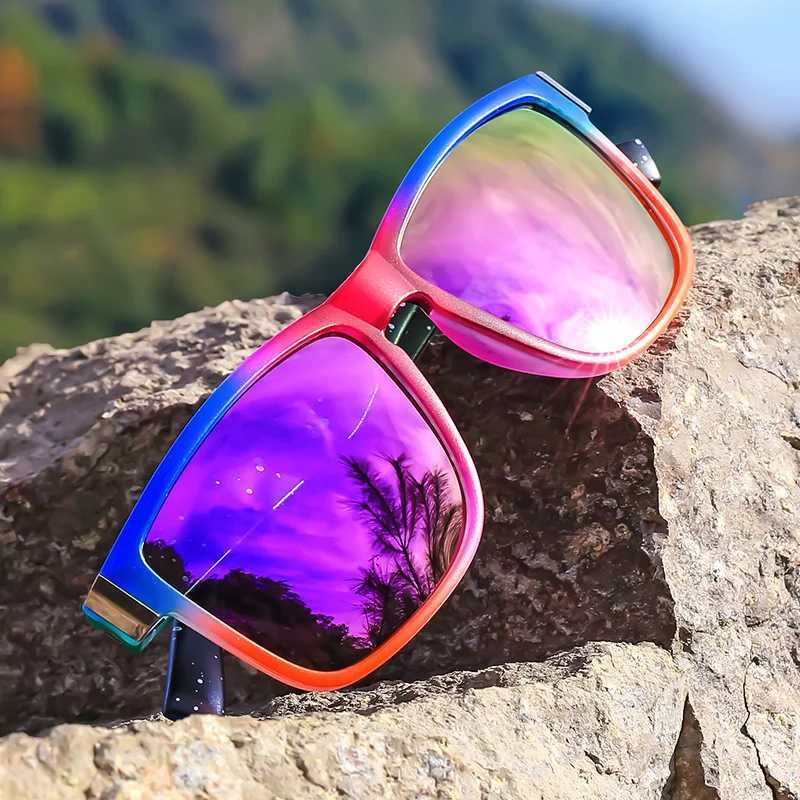 Vibrant Gradient Polarized Sports Sunglasses for Men Women UV Protection Fashionable Design with Metal Hinges OutdoorW251023