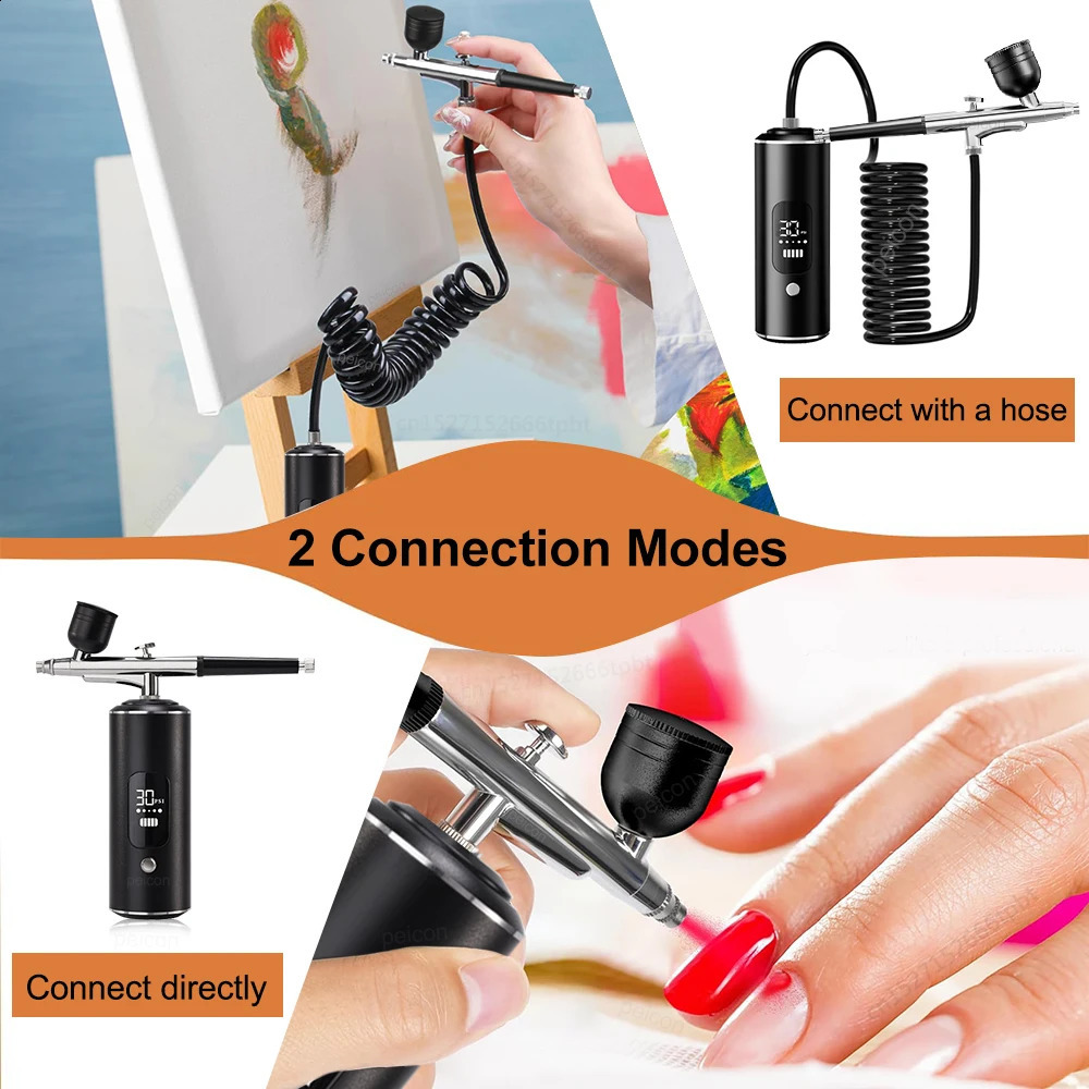 Airbrush with Compressor Mini Spray Gun for Painting Tattoo Wireless Electric Paint Gun Portable Airbrush Kit with Compressor 251015
