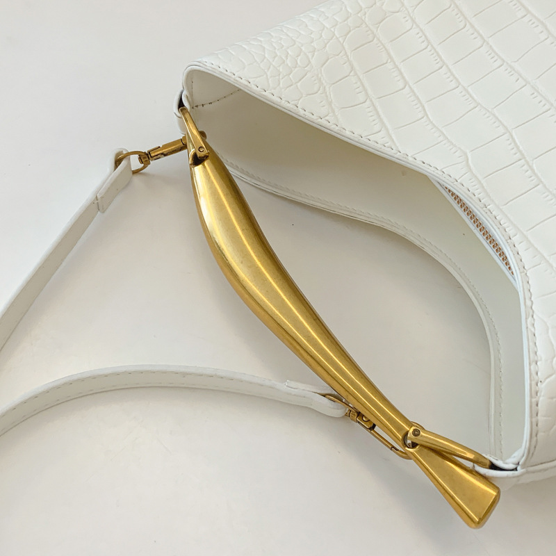 Luxury Brand Designer Bag High-End Women's Bag Crocodile Pattern PU Bucket Bag Textured Hardware Commuting Style Women's Handbag