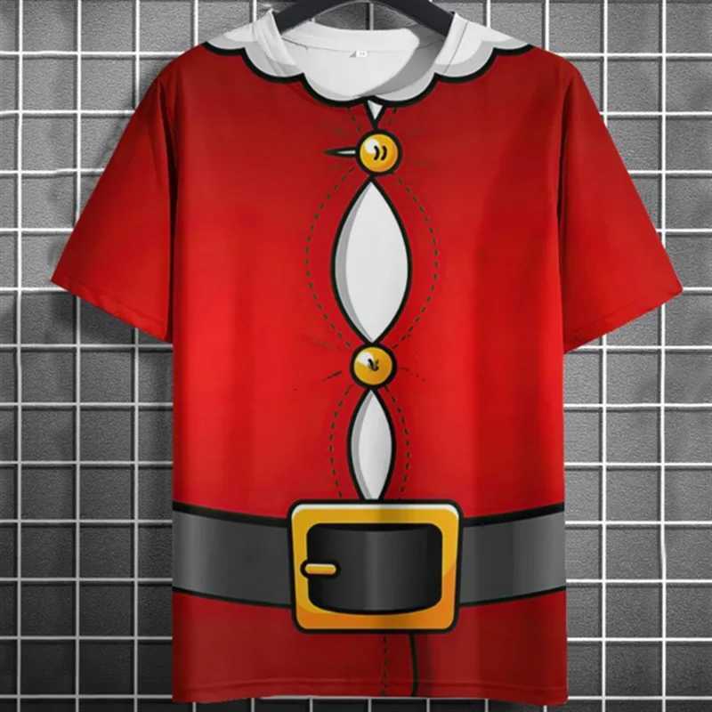 Fashion Christmas Harajuku Mens TShirts Casual Oneck Loose Short Sleeve Tops New Year Gift Xmas Clothing Hip Hop StreetwearXJ251023