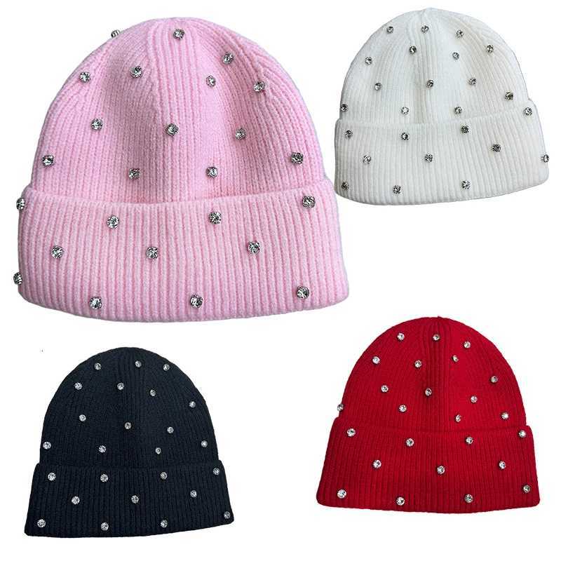 Womens Winter Knit Beanie Hat Soft Warm Fake Diamond Embellished for Party Casual Outfit GiftXJ251023
