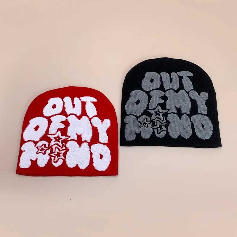 American Street Letter Jacquard Knitted Hats Autumn and Winter New Personal Warm Color Block Versatile Hip Hop Fashion BeaniesXJ251023