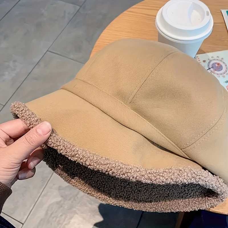Wens Thick Fisherman Hat Thick Velvet Warm Hat Large Brim For Winter Warmth And Anti Separation Ear ProtectionW251023