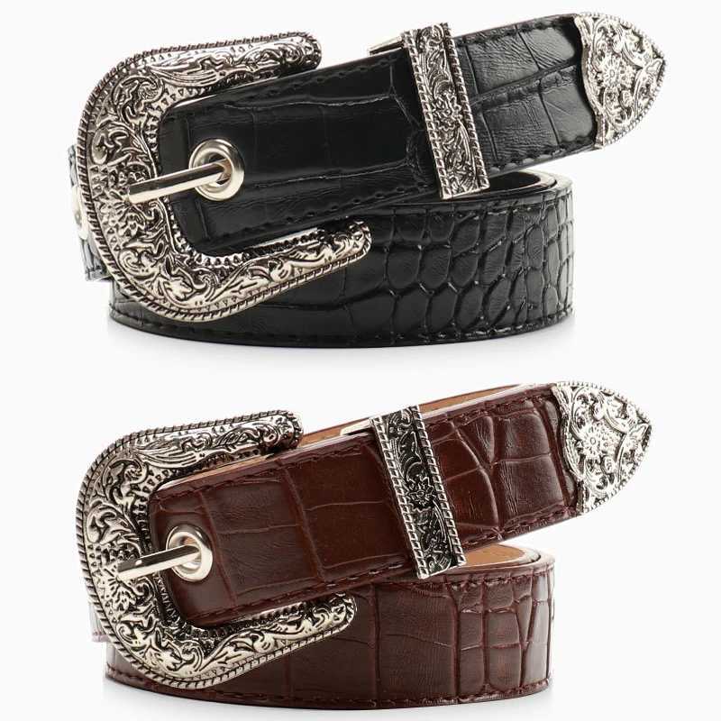 Gothic Retro Womens Black Belt Fashion Casual Jeans Accessories Girdle Hip Hop Y2k Girls Pin Buckle Pu Leather WaistbandXJ251023