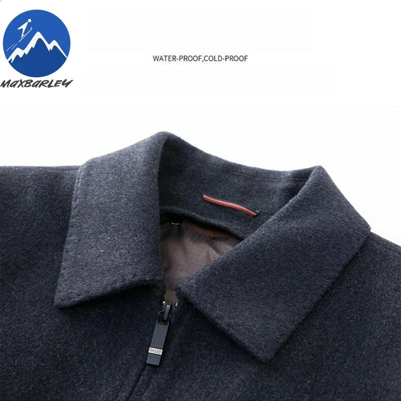 Maxbarley Wool Coat Men High Quality Detachable Down Jacket Lapel Windproof Coats Winter Warm Woolen Blends Overcoat 251023