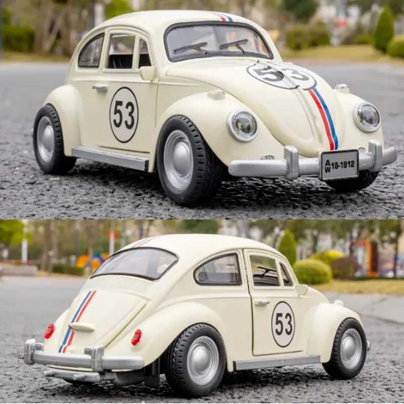 118 Mini Alloy Classic Car Model Diecast 1955 Beetle Toy Metal Car Sound And Light Pull Back Simulation Collection Gifts ToysT251023