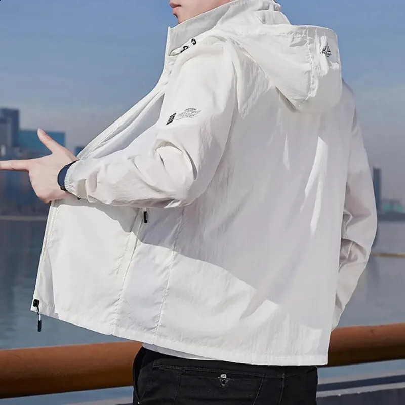 Sun Protection Coat Solid Color Long Sleeve Breathable Hooded Loose AntiUV Summer Zipper Quick Dry Jacket for Outdoor 251015