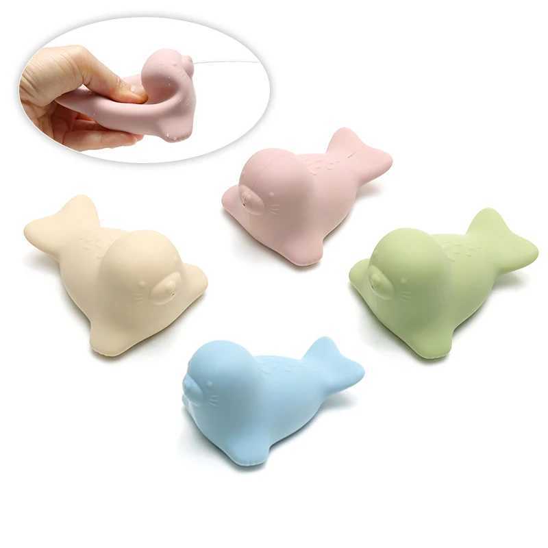 Food Grade Silicone Seal Bath Toy Chewable Teether Water Play Toy for Babies BPA Free Float Squeeze Spray Animal Bath Toy J251023