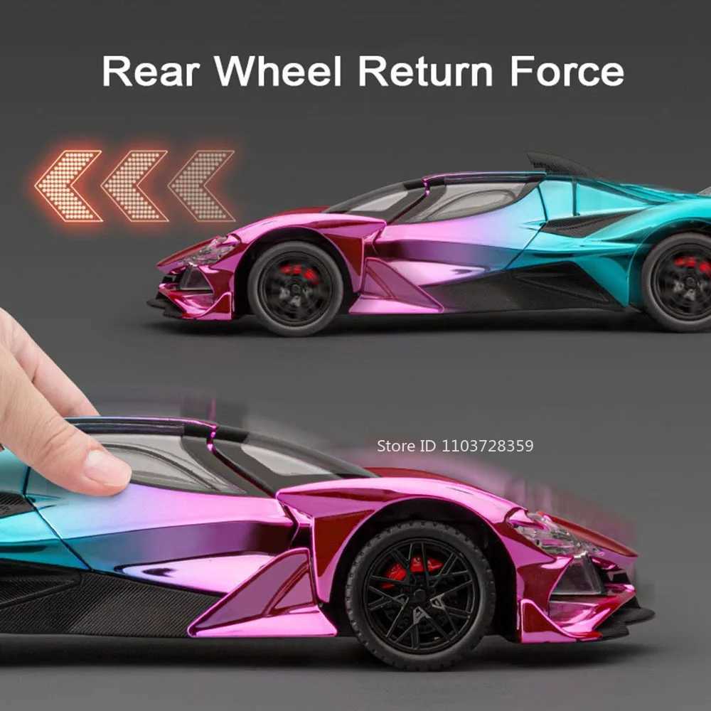 124 Apollo EVO Miniature Sports Car Model Toys Alloy Diecast Sound Light Doors Opened Pull Back Supercar Toy Gifts for ChildrenT251023
