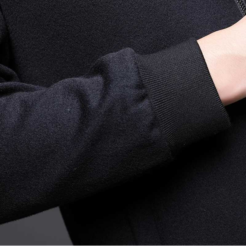 Minglu Autumn Winter 00 Wool Mens Jackets Luxury Stand Collar Solid Color Zipper Thicken Business Casual Man Coats 4XL W251023