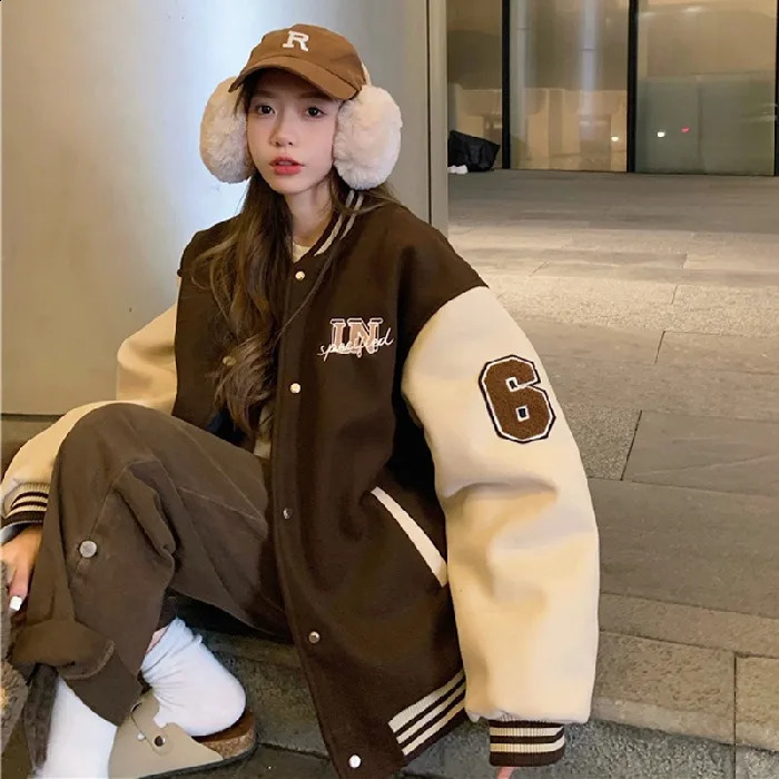 Autumn and Winter Embroidery Version of Loose Lazy Classic Baseball Uniform Padded Thickened Letters Jacket Tops 251018
