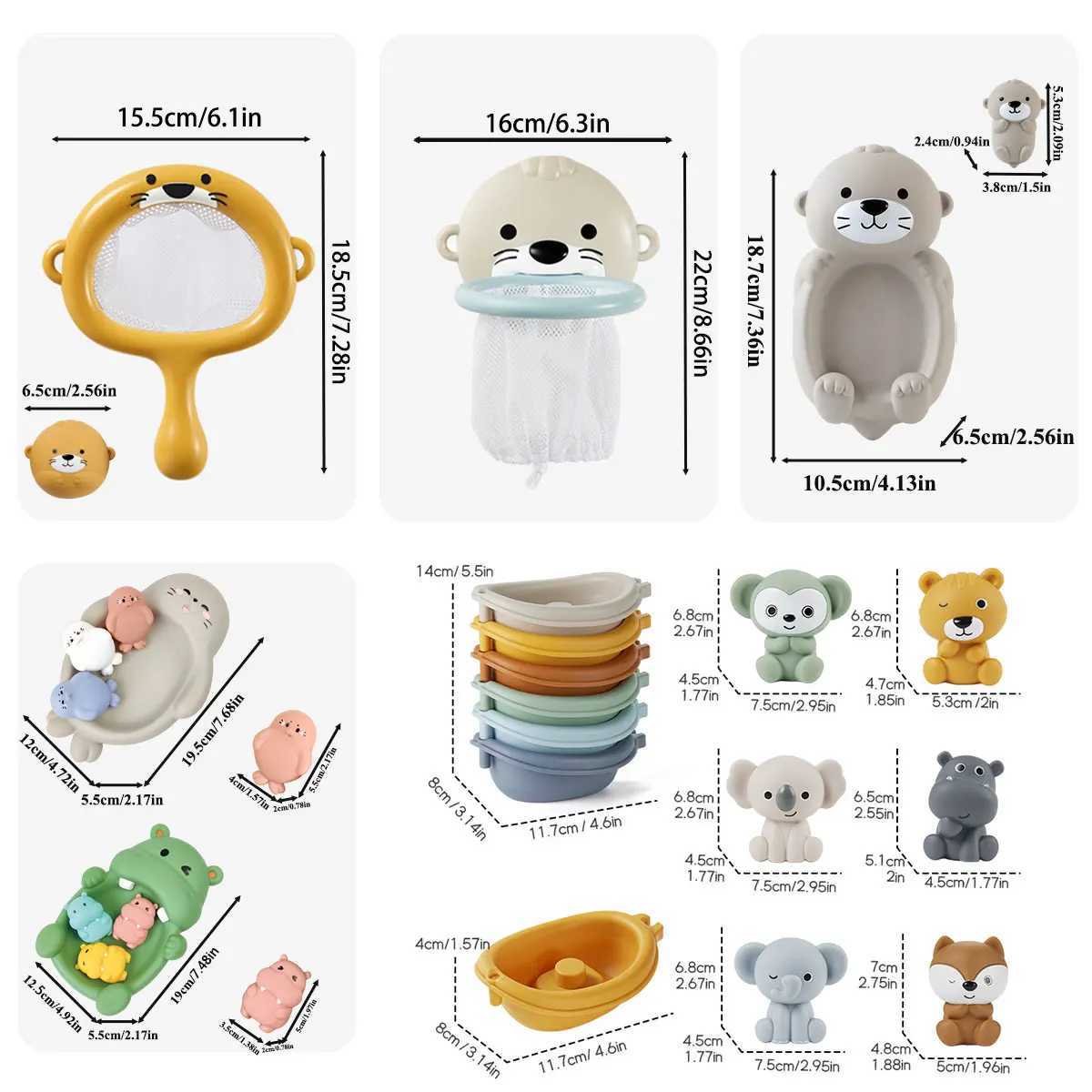 Baby Bath Toys Floating Animal Otter Hippo Seal Kid Bathroom Shower Basketball Hoop Game Children Swimming Pool Water Play Gift J251023