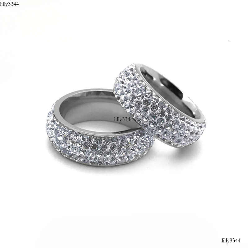 Band Rings VAF High End Aaa Zirconia Pave Stainless Steel Iced Out Moissanite Eternity Engagement Cubic Zirconium Ring For Men Women