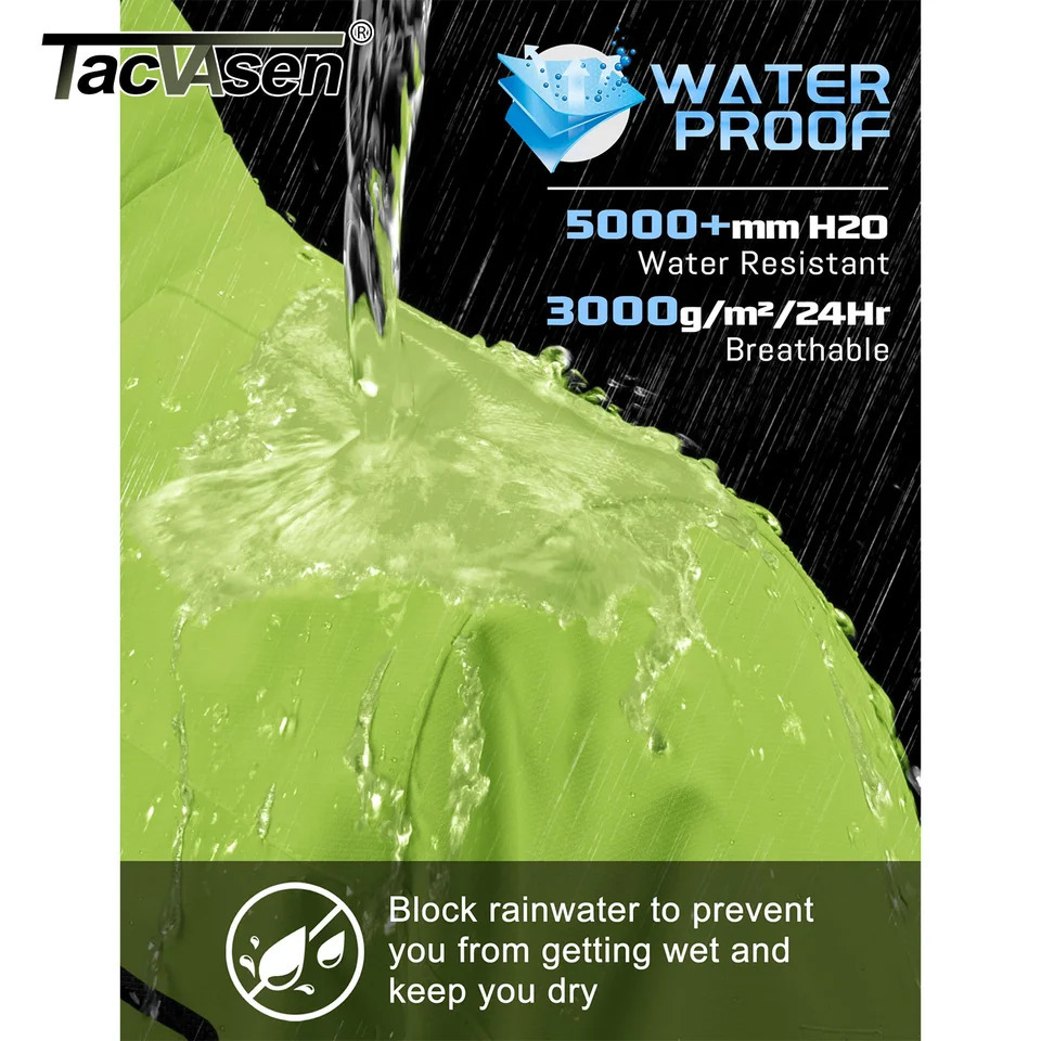 TACVASEN Spring Autumn Lightweight Jackets Mens Mesh Lined Waterproof Rain Jacket Outdoor Fishing Hiking Jacket Male Windbreaker 251020